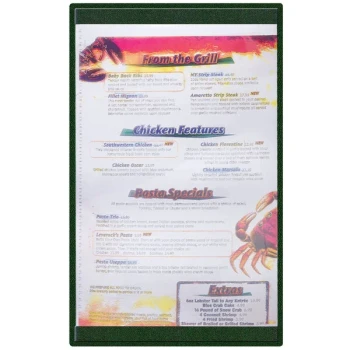 Menu Solutions K22D GREEN K22-Kent 8 1/2" x 14" Single Panel / Double-Sided Green Menu Board
