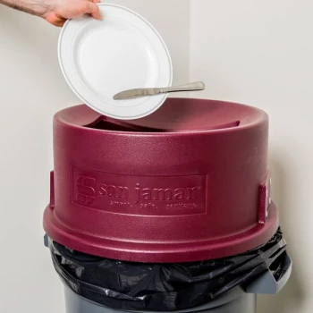 San Jamar KA2000 KatchAll Magnetic Flatware Retriever 20 Gallon Trash Can Lid