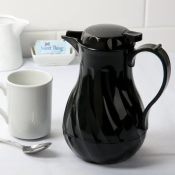 Choice 20 oz. Black Swirl Thermal Coffee Carafe / Server