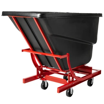 Rubbermaid® FG105943BLA Black 1.0 Cubic Yard Self Dumping Hopper with 6" Casters (1000 lb.)