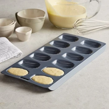 Fox Run 15 3/4 inch x 7 3/4 inch x 1 inch Non-Stick Carbon Steel 12 Compartment Madeleine Sheet Pan