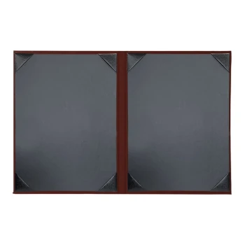 H. Risch, Inc. Oakmont 8 1/2" x 11" Wine 2-Panel Menu Cover with Album Style Corners