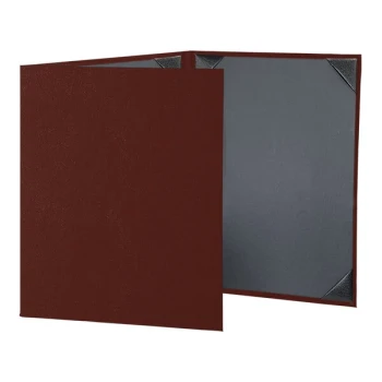 H. Risch, Inc. Oakmont 8 1/2" x 11" Wine 3-Panel Menu Cover with Album Style Corners