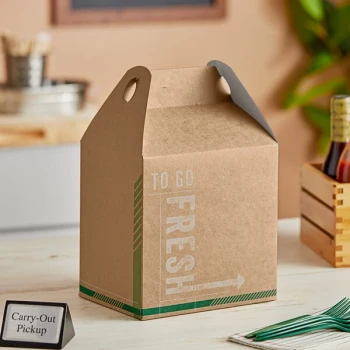 Inno-Pak To Go Fresh 8" x 6" x 8" Barn Take-Out Lunch Box / Chicken Box - 100/Case