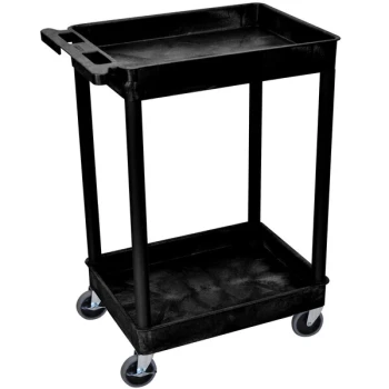 Luxor STC11-B Black 2 Tub Utility Cart - 18" x 24" x 37 1/2"