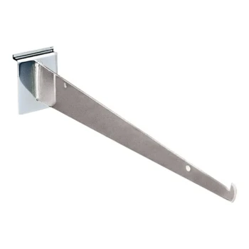 10" Chrome Steel Shelf Bracket for Slatwall Shelves