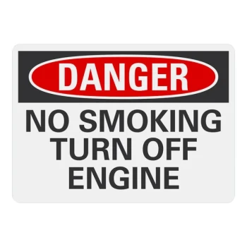 Lavex 10" x 7" Non-Reflective Aluminum "Danger / No Smoking / Turn Off Engine" Safety Sign