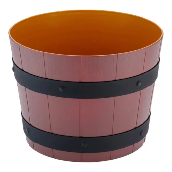 Dalebrook from Global Tableware Collective 208 oz. Brown / Black ABS Plastic Barrel Display Bowl