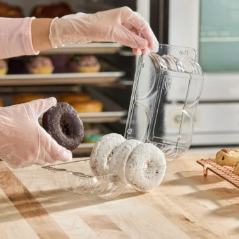 Inline Plastics SureLock 6-Compartment Clear Plastic Hinged Donut Container - 192/Case