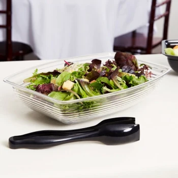 Cambro RSB1014CW135 5 Qt. Clear Camwear® Rectangular Ribbed Bowl