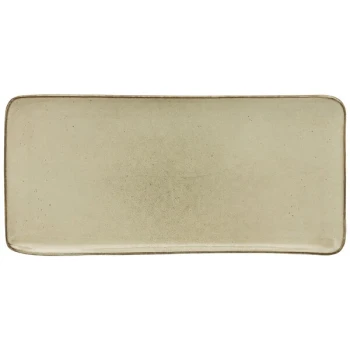10 Strawberry Street FRZ-13-REC-BG Firenza 13" x 6" Beige Porcelain Rectangle Platter - 12/Case