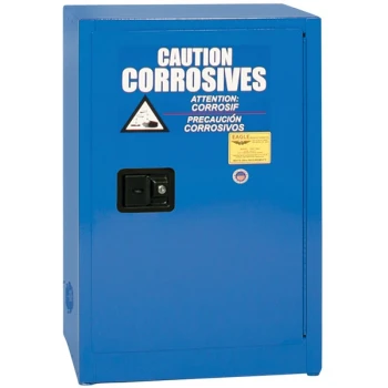 Eagle Manufacturing CRA1924X Blue Space Saver Metal Acid / Corrosive Safety Cabinet with Self-Closing Door, 2 Shelves, and 12 Gallon Capacity