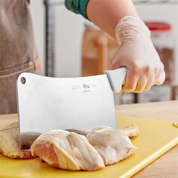 Choice 10" Stainless Steel Cleaver with White Handle