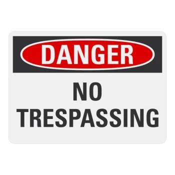Lavex 14" x 10" Non-Reflective Aluminum "Danger / No Trespassing" Safety Sign