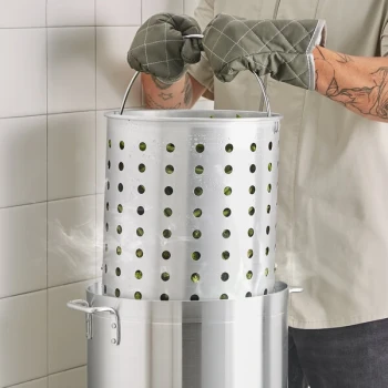 Choice 40 Qt. Aluminum Stock Pot Steamer Basket