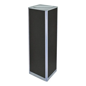 Azar Displays 20" x 20" x 61 1/16" Black High-Impact Styrene 4-Sided Pegboard Spinner Floor Display 700405-BLK