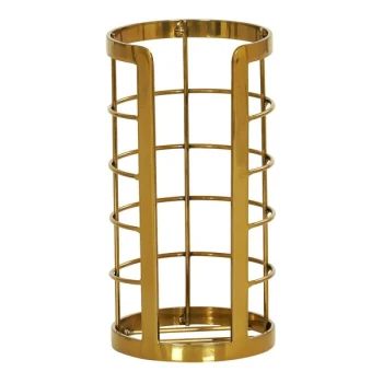 Cal-Mil Brooklyn Antique Brass Finish Round 1-Compartment Countertop Cup / Lid Organizer 22605-130