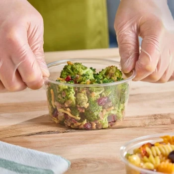 Choice 12 oz. Ultra-Clear Recycled PET Plastic Round Deli Container - 500/Case