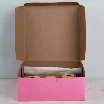 8" x 8" x 3" Pink Pie / Bakery Box - 250/Bundle