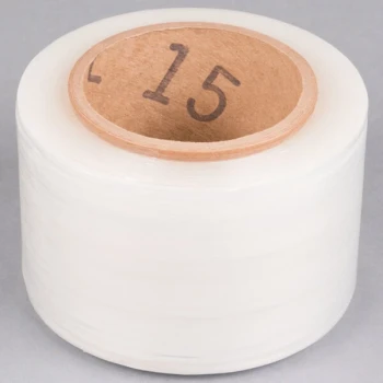 Western Plastics 3" x 1,000' 80 Gauge Stretch Banding Film / Pallet Wrap / Stretch Film SBF08 - 18/Case