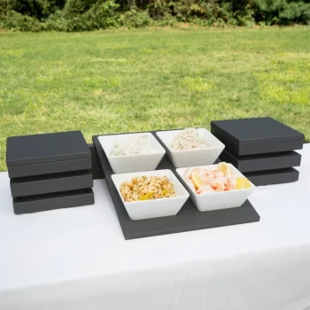 Vollrath Cubic 4 Melamine 1.5 Qt. Bowl Small Wood Display Set