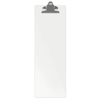 Menu Solutions ACRCLP-BD Clear Frosted 4 1/4" x 14" Customizable Acrylic Menu Clip Board