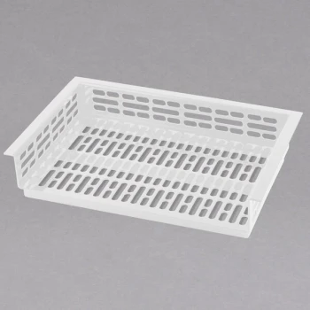 TableCraft CW1070W Simple Solutions 21 1/4" x 14 3/8" x 3" White Cast Aluminum Perforated Single Cold Well Drop-In Template