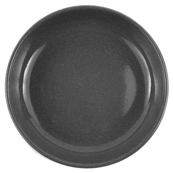 Crow Canyon Home K114GRY Stinson 10 1/2" Gray Speckle Enamelware Pasta Plate