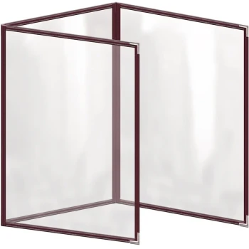H. Risch, Inc. TET Deluxe Sewn 8 1/2" x 11" Maroon 6 View Foldout Vinyl Menu Cover With Silver Smooth Corners and Gloss Finish
