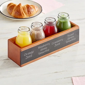 Acopa Write-On Flight Crate with 6 oz. Milk Bottles - 3/Set