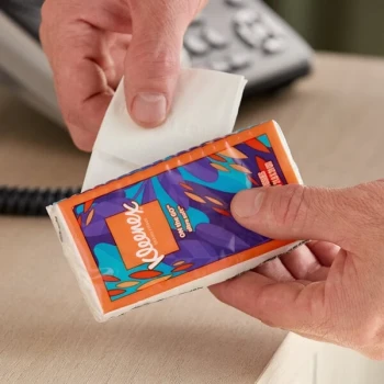 Kleenex® On-the-Go Ultra-Soft 10 Sheet 3-Ply Facial Tissue Pocket Pack - 96/Case