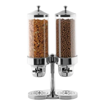 Smart Buffet Ware Odin by Front of the House 2 Gallon Stainless Steel Double Canister Dry Food Dispenser BDI020MUM18