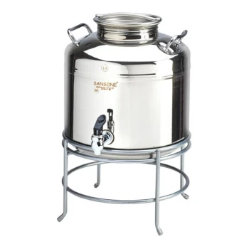 Cal-Mil 3497-3-55 Stainless Steel 3 Gallon Beverage Dispenser with Wire Stand - 14" x 14" x 18"