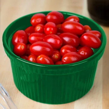 TableCraft CW1620GN 1 Qt. Green Cast Aluminum Souffle Bowl with Ridges