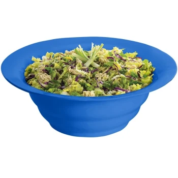 TableCraft CW3120CBL 10 Qt. Cobalt Blue Cast Aluminum Wide Rim Salad Bowl