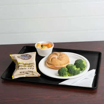 Cambro 1418D110 14" x 18" Black Dietary Tray - 12/Case