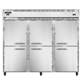 Continental Refrigerator 3RES-N-SA-HD 86" Half Door Extra Wide Shallow Depth Reach-In Refrigerator