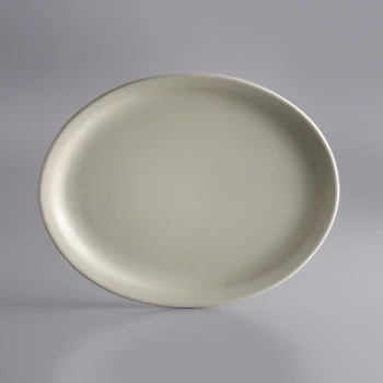 Libbey NR-13 Kingsmen White 11 1/2" x 9 1/8" Ultima Cream White Narrow Rim Oval Stoneware Platter - 12/Case