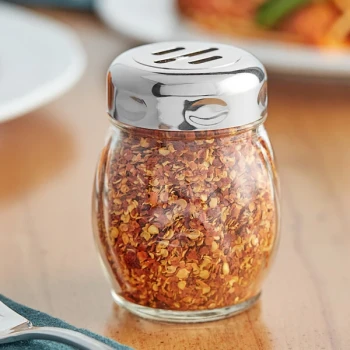 TableCraft 6 oz. Glass Swirl Shaker with Chrome Plated Slotted Top - 12/Case