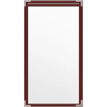 H. Risch, Inc. TES Deluxe Sewn 5 1/2" x 11" Maroon 2 View Vinyl Menu Cover with Silver Smooth Corners and Matte Finish