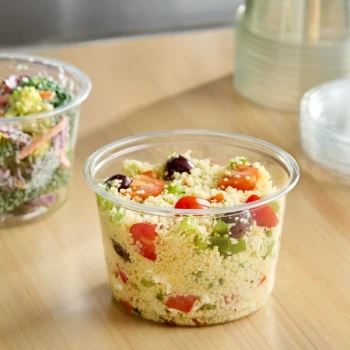 Choice 16 oz. Ultra-Clear Recycled PET Plastic Round Deli Container - 500/Case