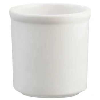 Cal-Mil 1950-32-15 White 32 oz. Round Melamine Condiment Jar