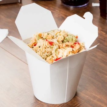 Fold-Pak SmartServ 32SSPLAINM 32 oz. White Microwavable Paper Take-Out Container - 25/Pack