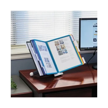 Durable 554200 SHERPA 10" x 5 5/8" x 13 7/8" Assorted Borders 10 Panel Desktop Reference System