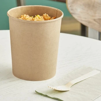 Choice 32 oz. Kraft Poly-Coated Paper Food Cup - 500/Case