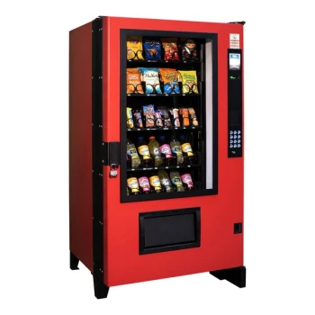 AMS VRM 33-Selection Vandal-Resistant Ambient / Refrigerated Snack and Beverage Combo Vending Machine with High-Capacity Can Tray and Credit Card System