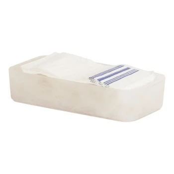 Cal-Mil 8 1/4" x 4 1/4" x 2" White Cloud Rectangular Resin Napkin Holder