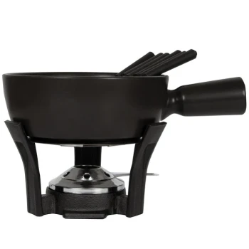 Boska 853528 44 oz. Nero Ceramic Fondue Pot Set with 6 Forks