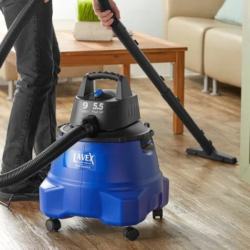 Lavex Pro 9 Gallon 5 1/2 Peak HP Polypropylene Wet / Dry Vacuum with Tool Kit