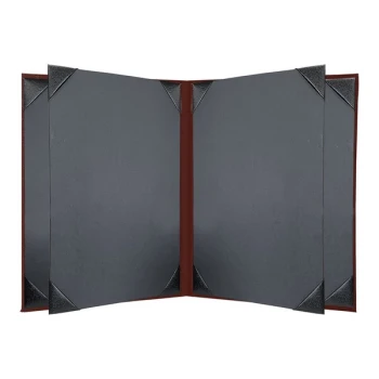 H. Risch, Inc. Oakmont 8 1/2" x 11" Wine 6-Panel Menu Cover with Album Style Corners